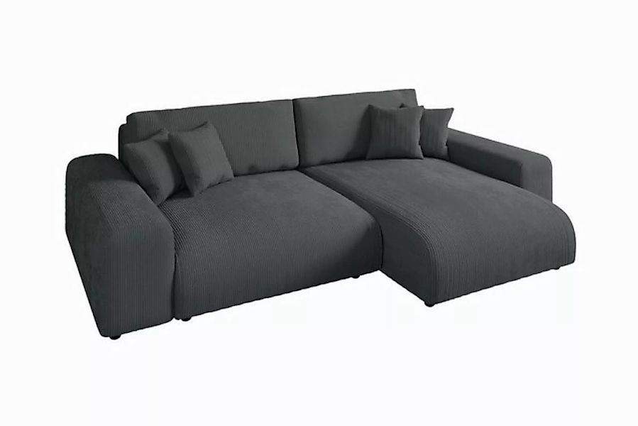 luma-home Ecksofa 21006, mit Schlaffunktion und Bettkasten 255x165 cm, Well günstig online kaufen