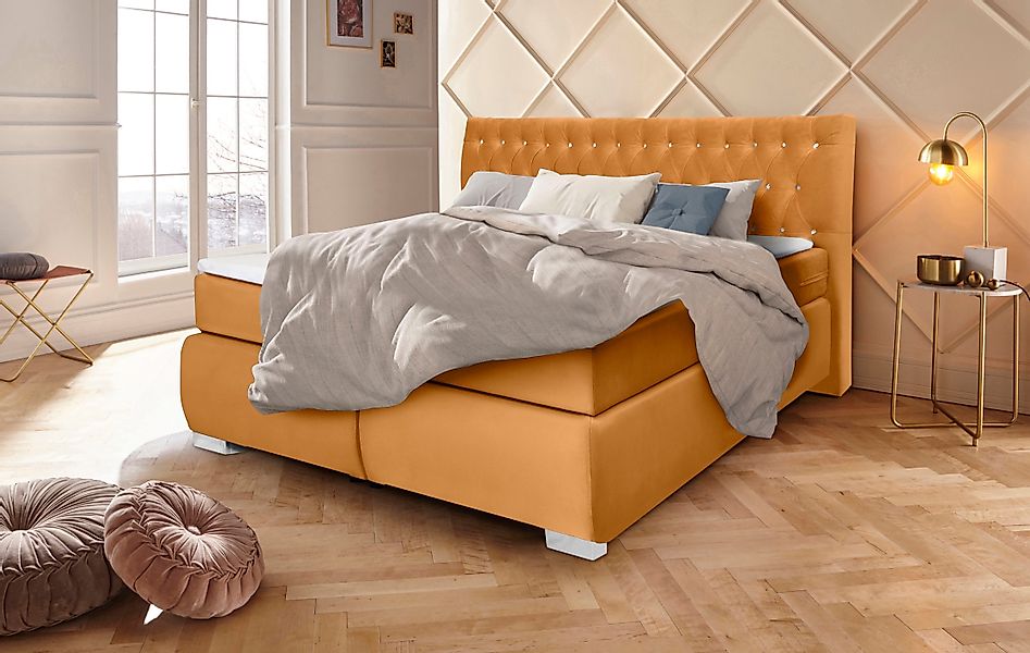 Leonique Boxspringbett Rumba, Taschenfederkern-Matratze in Härtegrad günstig online kaufen