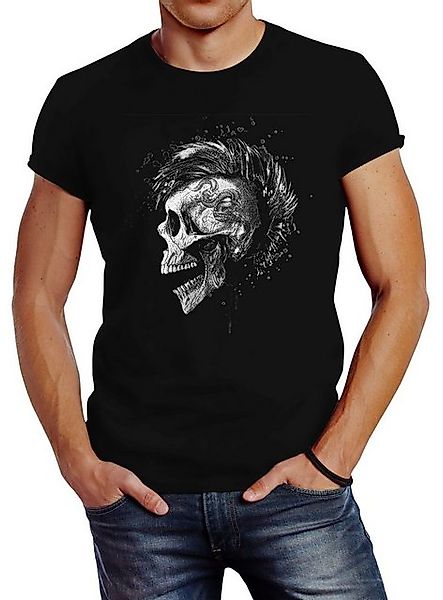Neverless Print-Shirt Herren T-Shirt Punk Mohawk günstig online kaufen