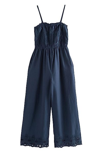 Next Jumpsuit Gesmokter Jumpsuit mit weitem Bein aus Baumwolle (1-tlg) günstig online kaufen