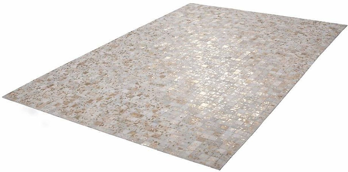 Kayoom Lederteppich "Rocket 110 - Fellteppich" rechteckig 8 mm Höhe Patchwo günstig online kaufen