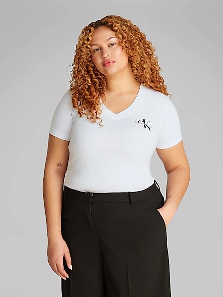 Calvin Klein Jeans Plus T-Shirt "PLUS 2-PACK MONOLOGO V-NECK TEE", (Packung günstig online kaufen