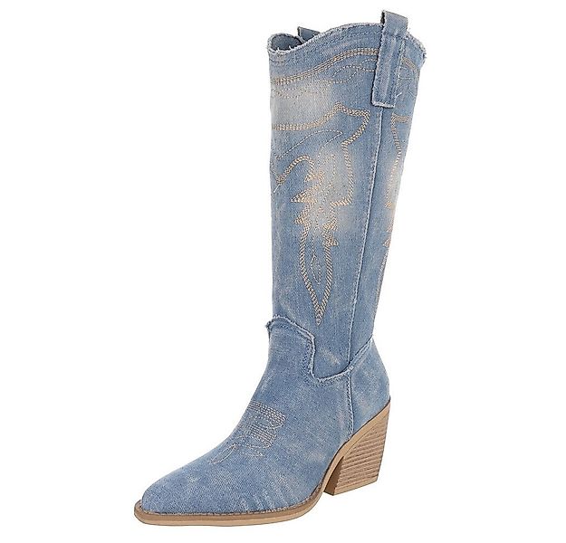 Ital-Design Damen Cowboyboots Western Sommerboots (88843837) Blockabsatz St günstig online kaufen
