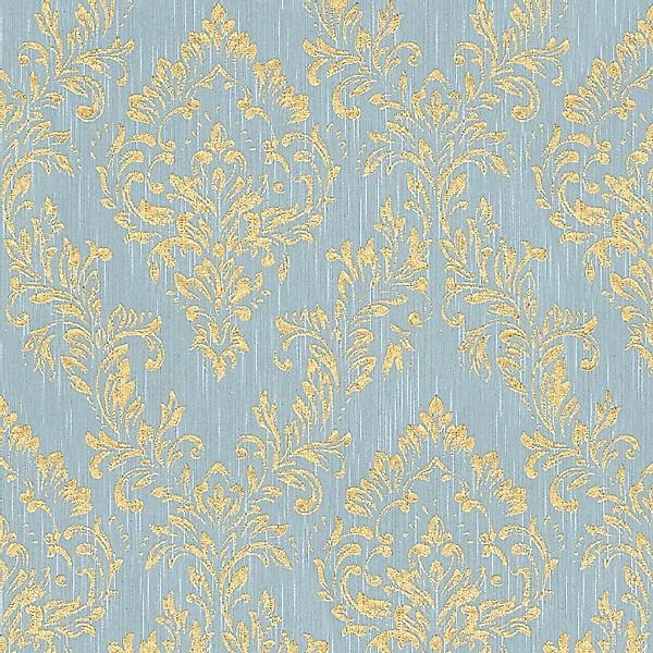 PROFHOME 306595-GU Barock Tapete Ornament schimmernd Gold Blau Grün 0,53 m günstig online kaufen