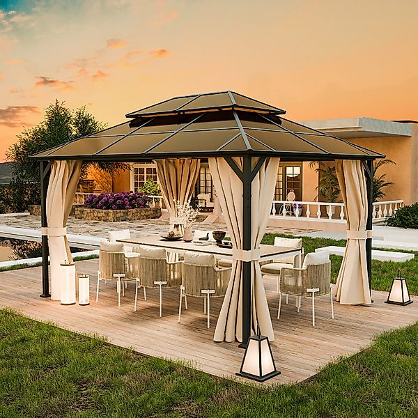 UDPATIO Pavillon 3x4 m Pavillon Polycarbonat günstig online kaufen