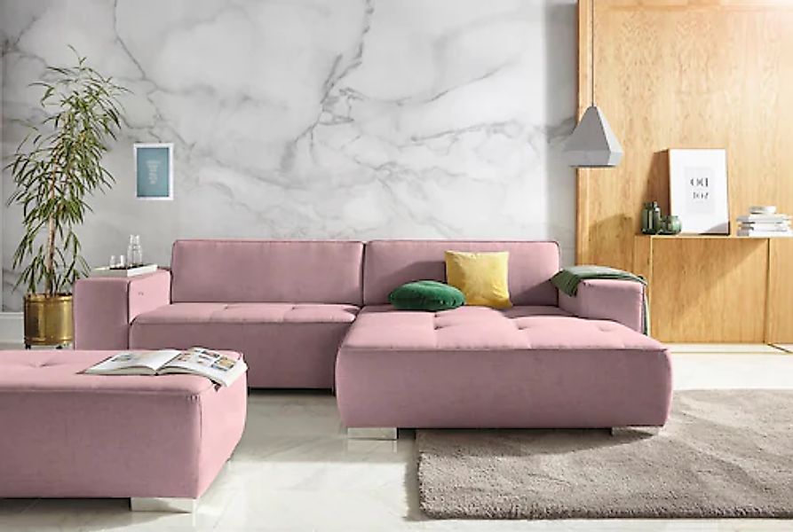 Home affaire Ecksofa »Sapporo L-Form« wahlweise Bettfunktion oder Sitztiefe günstig online kaufen