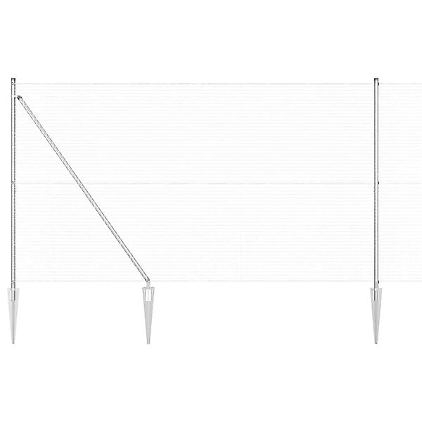 vidaXL Zaunpfosten Silber 25 x 1,6 m 25 x 25 mm Gitter Stahl 3351979 günstig online kaufen