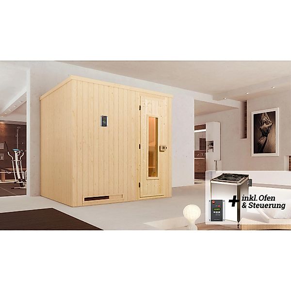 Weka Elementsauna Halmstad 2 Sparset 7,5 kW BioS Holztür günstig online kaufen