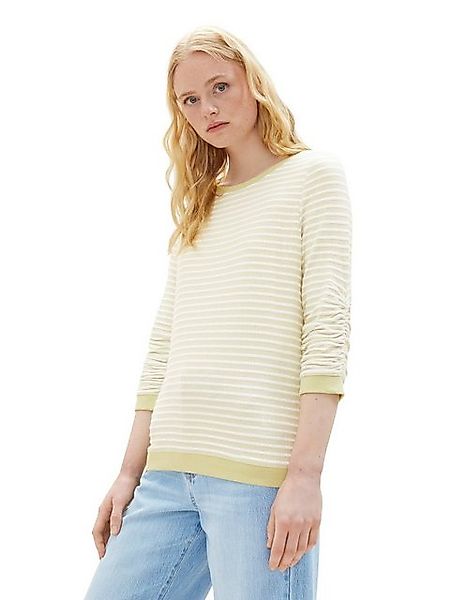 TOM TAILOR T-Shirt Gestreiftes Shirt Striped Jacquard Sweatshirt Sweatshirt günstig online kaufen