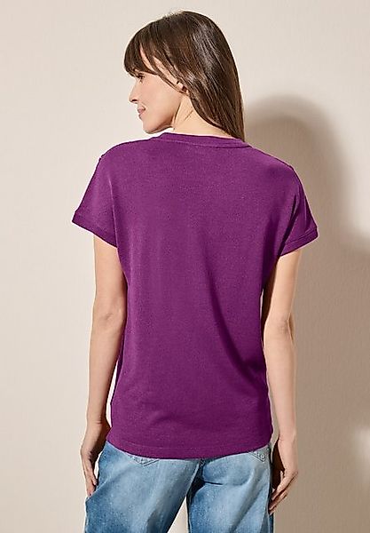 CECIL T-Shirt in Struktur-Optik und mit Knopf-Details günstig online kaufen
