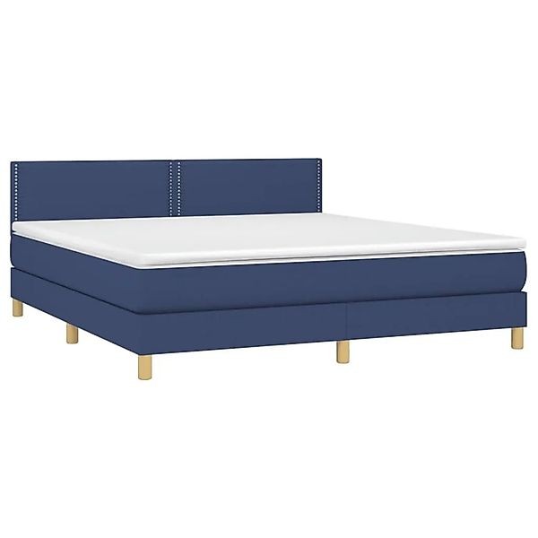 vidaXL Boxspringbett mit Matratze & LED Blau 180x200 cm Stoff 3133659 günstig online kaufen