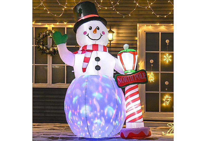 HOMCOM Weihnachtsfigur 2,4 m, mit LED-Beleuchtung (Selbstaufblasende Weihna günstig online kaufen