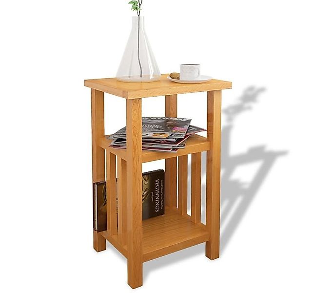 furnicato Beistelltisch mit Zeitungsablage 27x35x55 cm Massivholz Eiche (1- günstig online kaufen