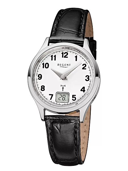 Regent Armbanduhr mit Lederarmband FR-192 Damenfunkuhr günstig online kaufen