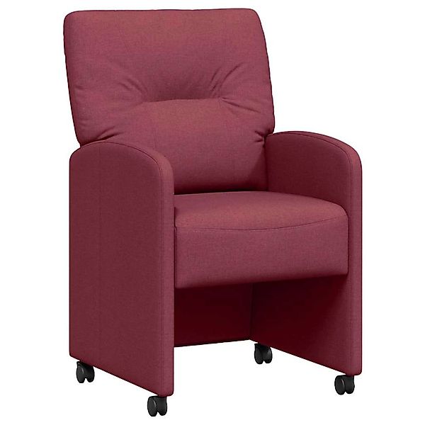 vidaXL Esszimmerstühle mit Rollen 2 Stk Weinrot 57 x 67 x 95 cm Stoff 42017 günstig online kaufen