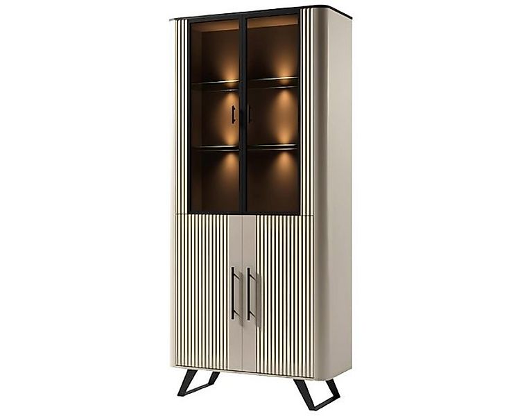 Xlmoebel Vitrine Glasvitrine Objektschrank Möbelstück mit Glastüren und Reg günstig online kaufen