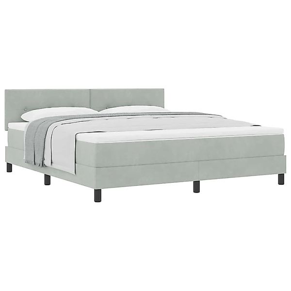 vidaXL Boxspringbett mit Matratze Hellgrau 180 x 200 cm Samt 3339188 günstig online kaufen