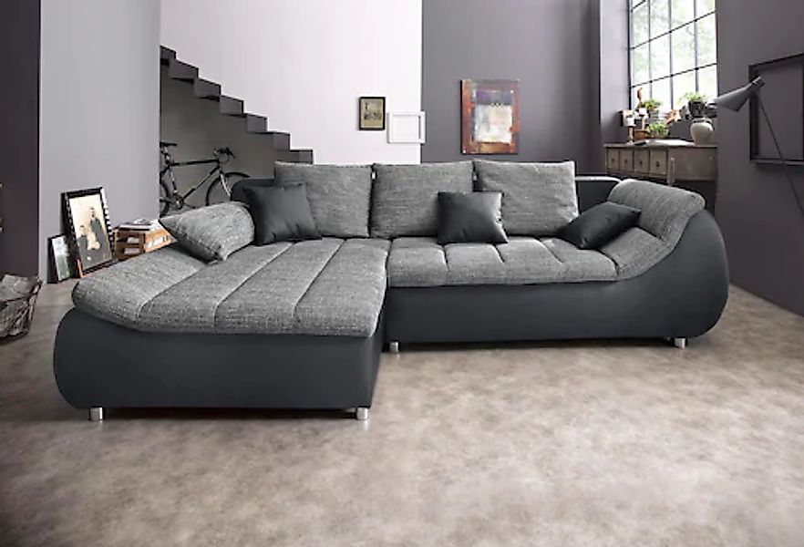 INOSIGN Ecksofa »Imola elegant und bequem, aktuelle Steppung im Sitz, L-For günstig online kaufen