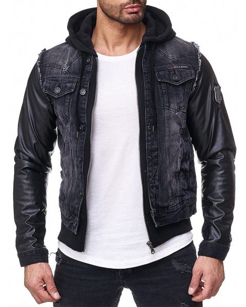 Cipo & Baxx Jeansjacke Kapuzen Denim günstig online kaufen