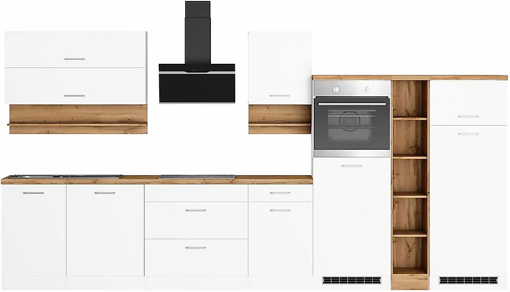KOCHSTATION Küchenzeile "KS-Milan", 390 cm breit, viel Stauraum, wahlweise günstig online kaufen