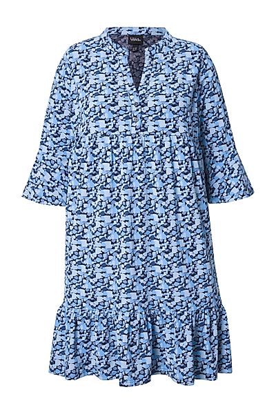 Ulla Popken Jerseykleid Jerseykleid A-Linie Tunika-Ausschnitt günstig online kaufen