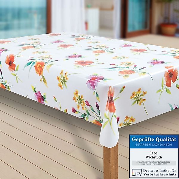 laro Tischdecke Wachstuch-Tischdecken Abwaschbar Sommer Blumen günstig online kaufen