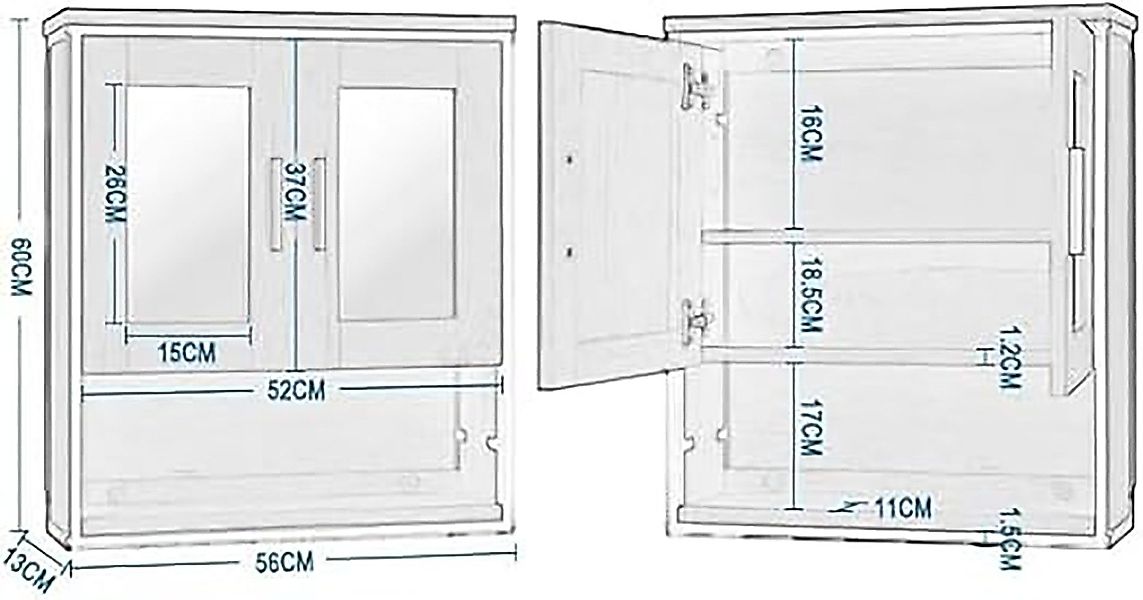 EUGAD Badmöbel-Set, (3-St), Badschrank mit 2 günstig online kaufen