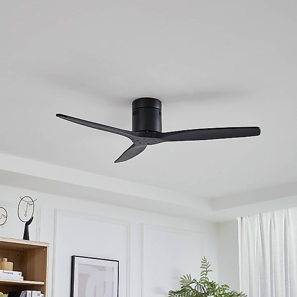 Lucande Deckenventilator Vindur, schwarz, DC, leise günstig online kaufen