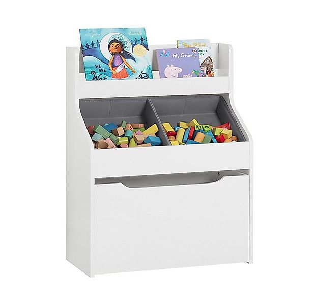 SoBuy Bücherregal KMB71, Kinderregal mit 2 Stoffboxen Aufbewahrungsregal Ki günstig online kaufen