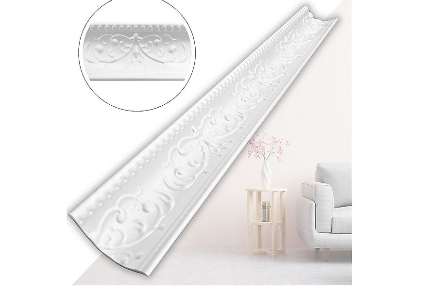 IKHEMalarka Deckenleiste Stuckleisten aus XPS Polystyrol – weiße Zierleiste günstig online kaufen