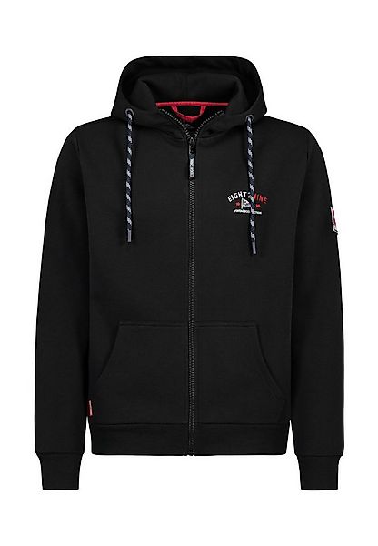 Eight2Nine Kapuzensweatjacke Herren Sweatjacke mit Brustprint und Kapuze Sw günstig online kaufen