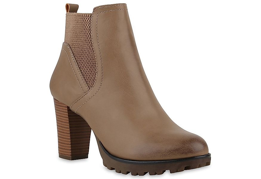 VAN HILL 812569 Chelseaboots Gefütterte Chelsea Boots Damen Block Absatz St günstig online kaufen