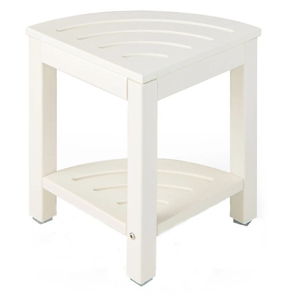 Costway Duschbank Bad Sitzbank mit Ablage Weiß 32,5 x 32,5 x 43,5 cm günstig online kaufen