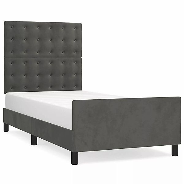 vidaXL Bettgestell mit Kopfteil Dunkelgrau 80x200 cm Samt Modell 61378776 günstig online kaufen