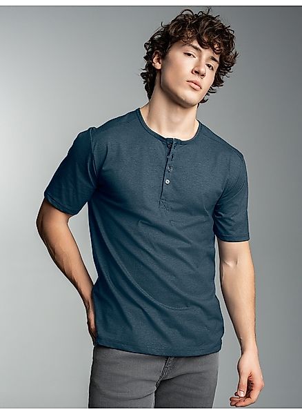 Trigema T-Shirt "TRIGEMA T-Shirt mit Knopfleiste DELUXE Baumwolle" 1 Stk. günstig online kaufen