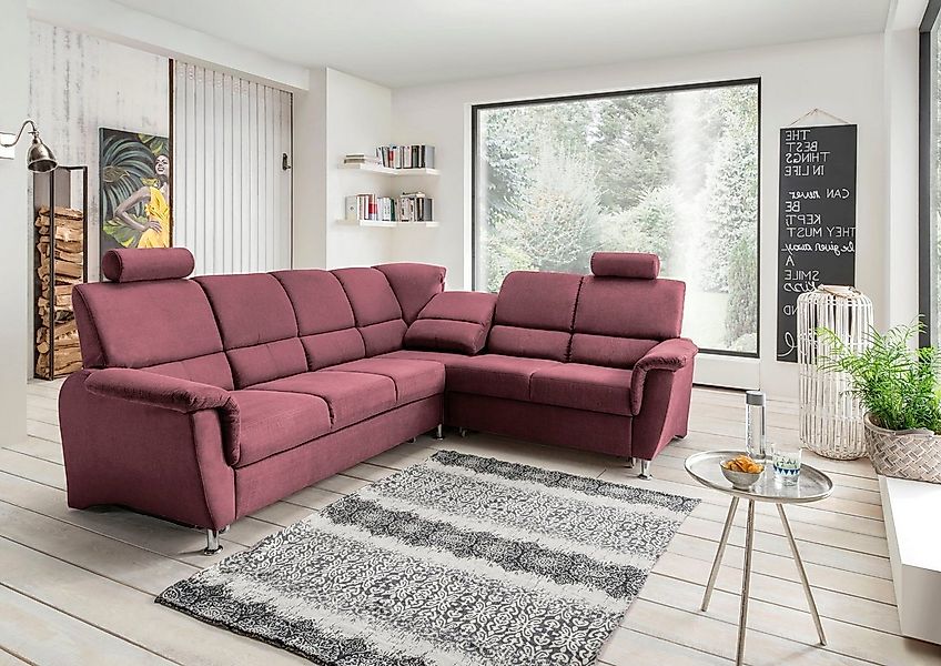 Home affaire Ecksofa Pisa L-Form, mit Schlaffunktion, Stauraum, 2x höhenver günstig online kaufen