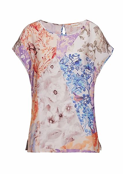 GOLDNER Kurzarmbluse "Druckbluse mit leichtem Glanz" günstig online kaufen