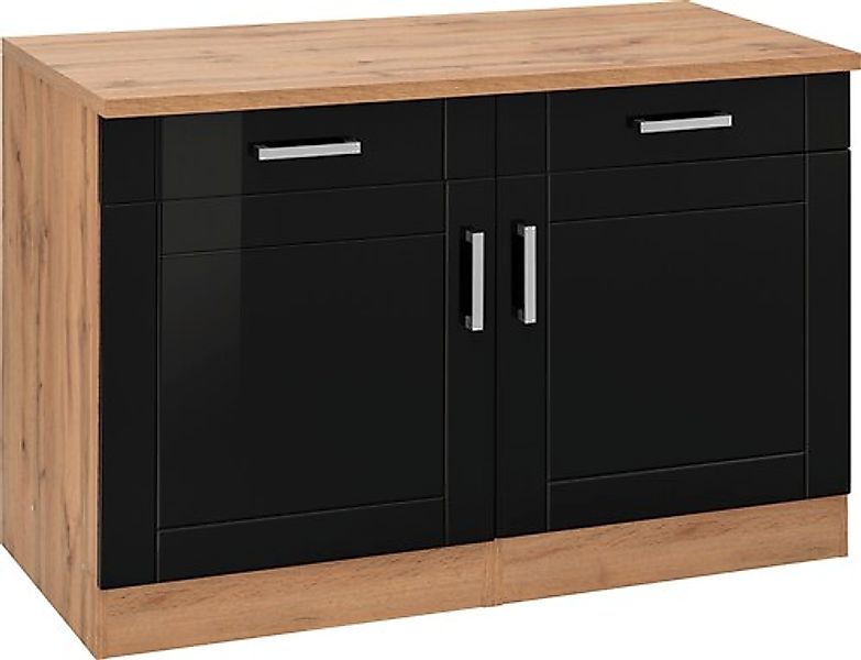 KOCHSTATION Unterschrank "KS-Tinnum", 120 cm breit, Metallgriffe, MDF Front günstig online kaufen