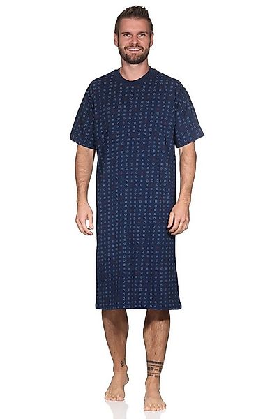 Normann Pyjama Normann Herren kurzarm Nachthemd in eleganter Optik günstig online kaufen