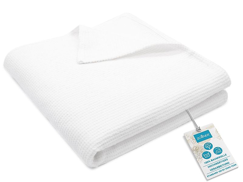 Wohndecke, ZOLLNER, waschbar bis 95°C, Waffelpique, günstig online kaufen
