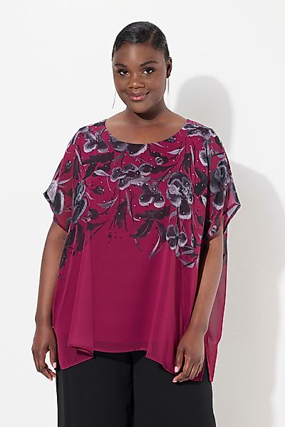Ulla Popken Druckbluse Blusenshirt doppellagig Oversized günstig online kaufen