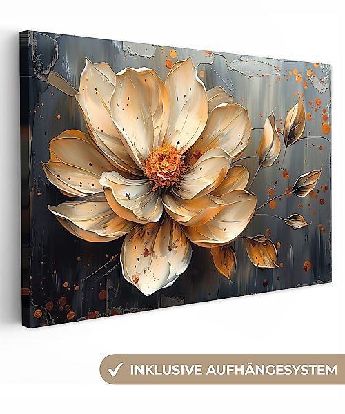 OneMillionCanvasses® Leinwandbild Blumen - Gold - günstig online kaufen