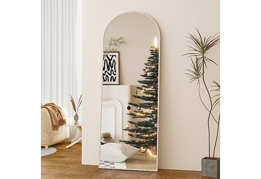 Boromal Ganzkörperspiegel Weiß 150x50cm Standspiegel groß Weiß mit Aluminiu günstig online kaufen