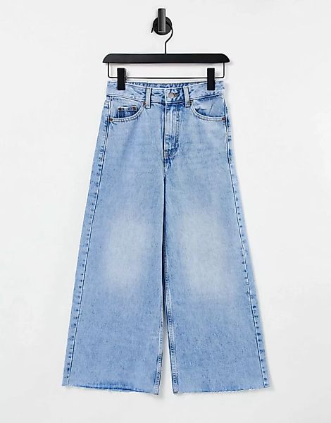 Dr. Denim – Aiko – Jeans mit weitem Bein und kurzem Schnitt-Blau günstig online kaufen