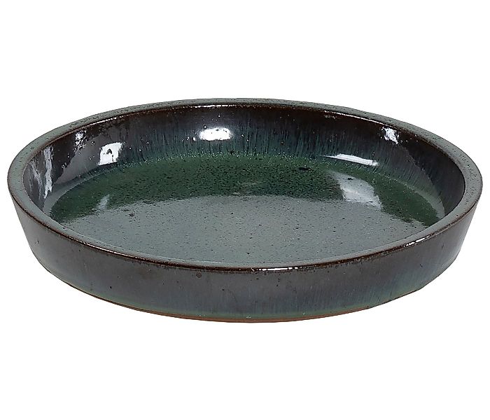 Dehner Blumentopf Untersetzer, Keramik, glasiert, grün günstig online kaufen