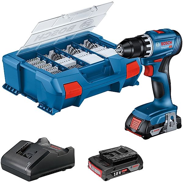 Bosch Professional Akku-Bohrschrauber GSR 18V-45 mit Akkus & 82 AC-Set in L günstig online kaufen