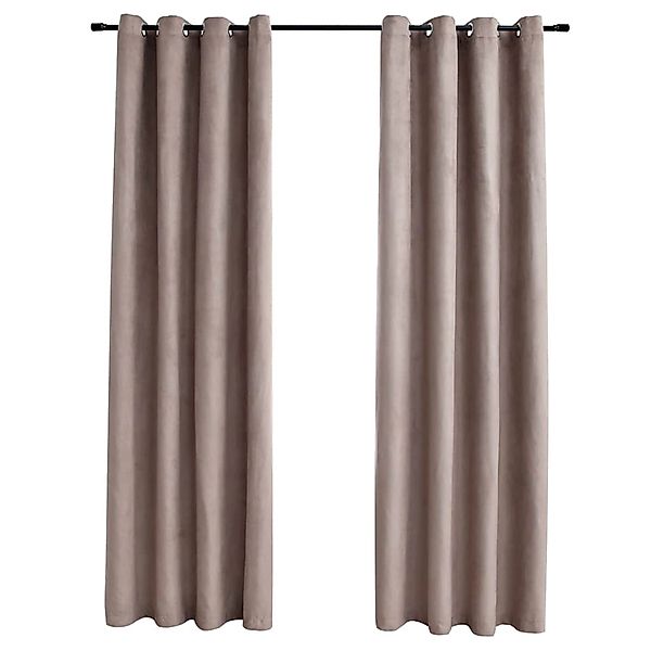 vidaXL Verdunkelungsvorhänge mit Metallösen 2 Stk Taupe 140x225 cm 134477 günstig online kaufen