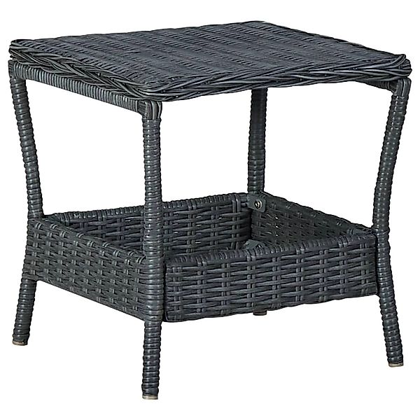 vidaXL Gartentisch Dunkelgrau 45x45x46,5 cm Poly Rattan 313306 günstig online kaufen