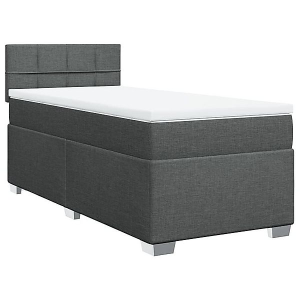 vidaXL Bett Boxspringbett mit Matratze Dunkelgrau 100x200 cm Stoff günstig online kaufen