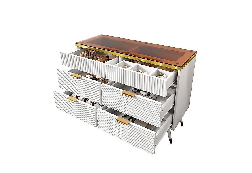 OKWISH Sideboard mit Umkippschutz (Kommode mit 6 Schubladen,Facheinteilung, günstig online kaufen